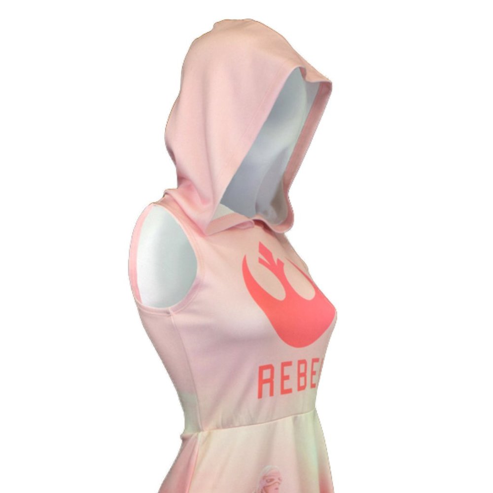 Star Wars Rebel Pink Sleeveless Hoodie Dress NWT - Picture 2 of 4